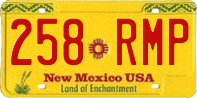 NM license plate 258RMP
