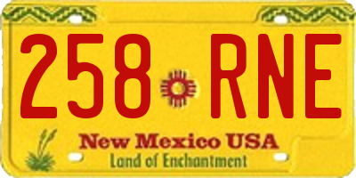 NM license plate 258RNE