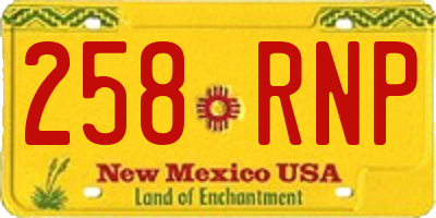 NM license plate 258RNP