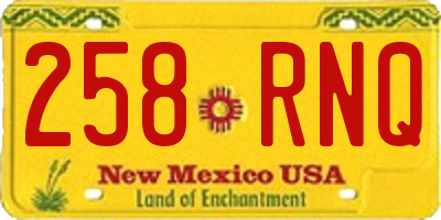 NM license plate 258RNQ