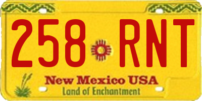 NM license plate 258RNT