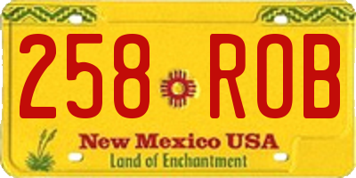 NM license plate 258ROB