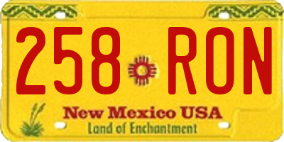 NM license plate 258RON