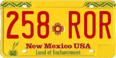NM license plate 258ROR