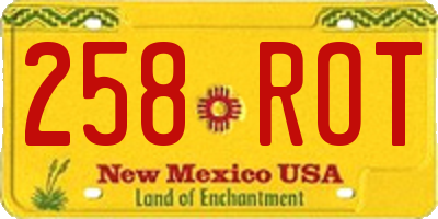 NM license plate 258ROT
