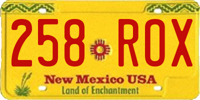 NM license plate 258ROX
