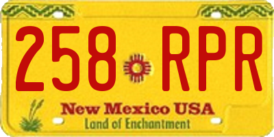 NM license plate 258RPR
