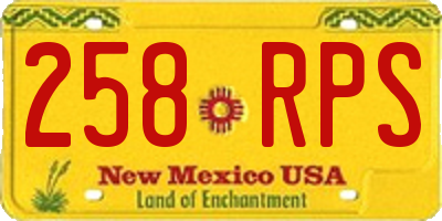 NM license plate 258RPS