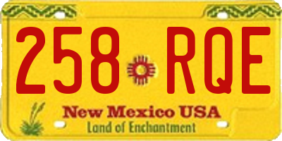 NM license plate 258RQE