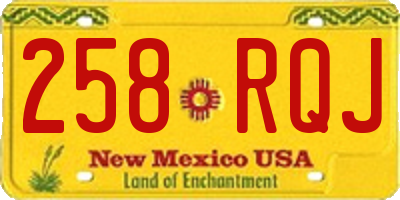 NM license plate 258RQJ