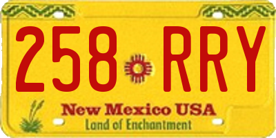 NM license plate 258RRY