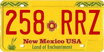 NM license plate 258RRZ
