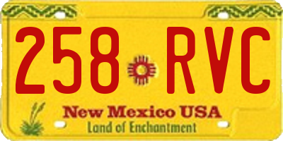 NM license plate 258RVC