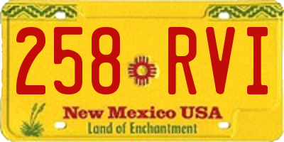 NM license plate 258RVI