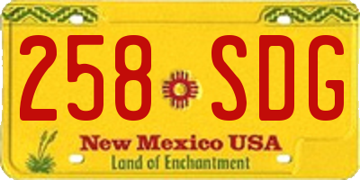 NM license plate 258SDG