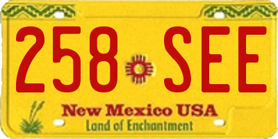 NM license plate 258SEE