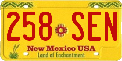 NM license plate 258SEN