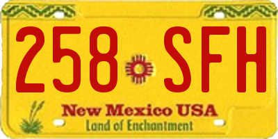 NM license plate 258SFH