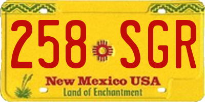 NM license plate 258SGR