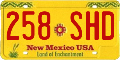 NM license plate 258SHD