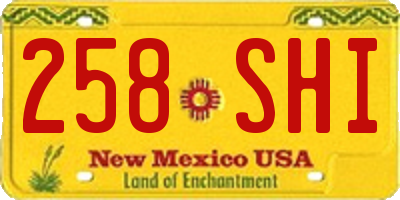 NM license plate 258SHI