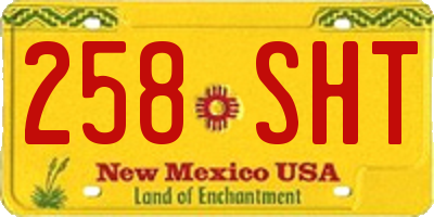 NM license plate 258SHT
