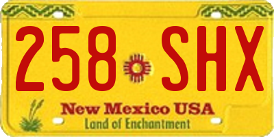 NM license plate 258SHX