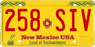 NM license plate 258SIV