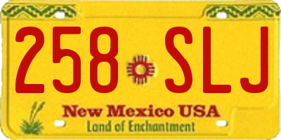 NM license plate 258SLJ