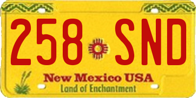 NM license plate 258SND