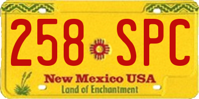 NM license plate 258SPC