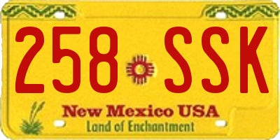 NM license plate 258SSK