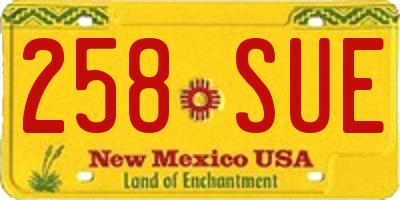 NM license plate 258SUE