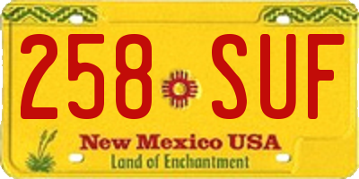 NM license plate 258SUF