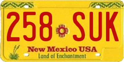 NM license plate 258SUK