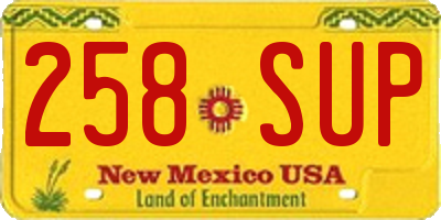 NM license plate 258SUP