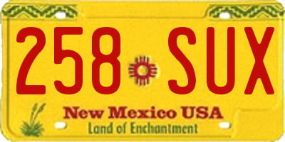 NM license plate 258SUX