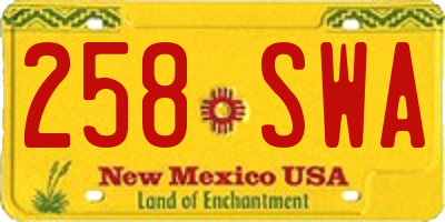 NM license plate 258SWA