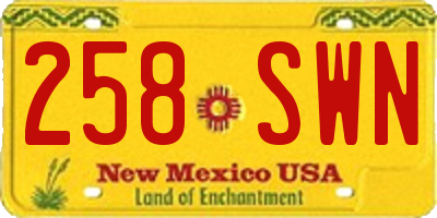 NM license plate 258SWN