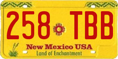 NM license plate 258TBB
