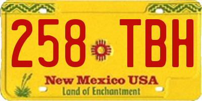 NM license plate 258TBH