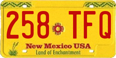 NM license plate 258TFQ