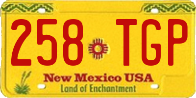NM license plate 258TGP