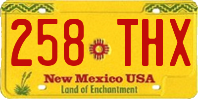NM license plate 258THX