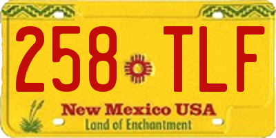 NM license plate 258TLF