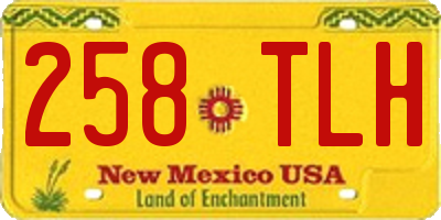 NM license plate 258TLH