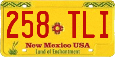 NM license plate 258TLI