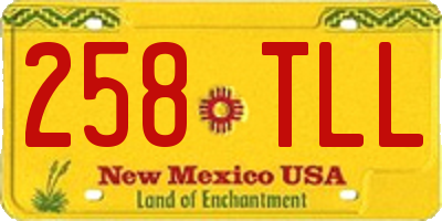 NM license plate 258TLL