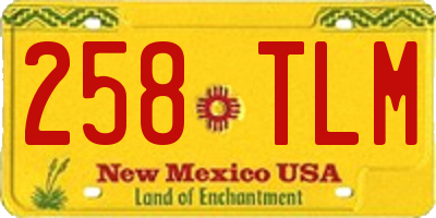 NM license plate 258TLM