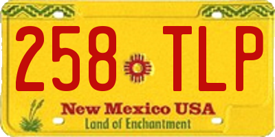 NM license plate 258TLP